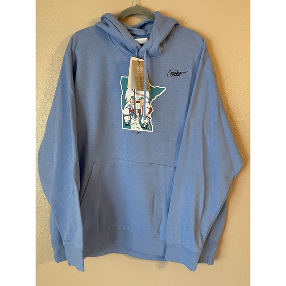 Men's 3XL NWT Minnesota Twins Nike Cooperstown Collection Logo Club‎ Hoodie Blue